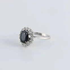 Bague style Marguerite Saphir Diamants