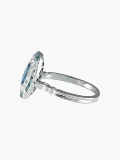 Bague style Napoléon III saphir or blanc