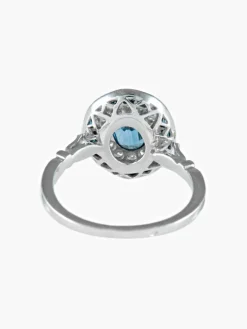 Bague style Napoléon III saphir or blanc