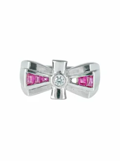 Bague Style Tank Rubis Diamant