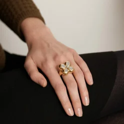 Bague Style Trèfle Diamants