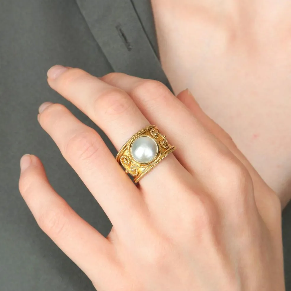 BAGUE « SULTAN » OR & NACRE