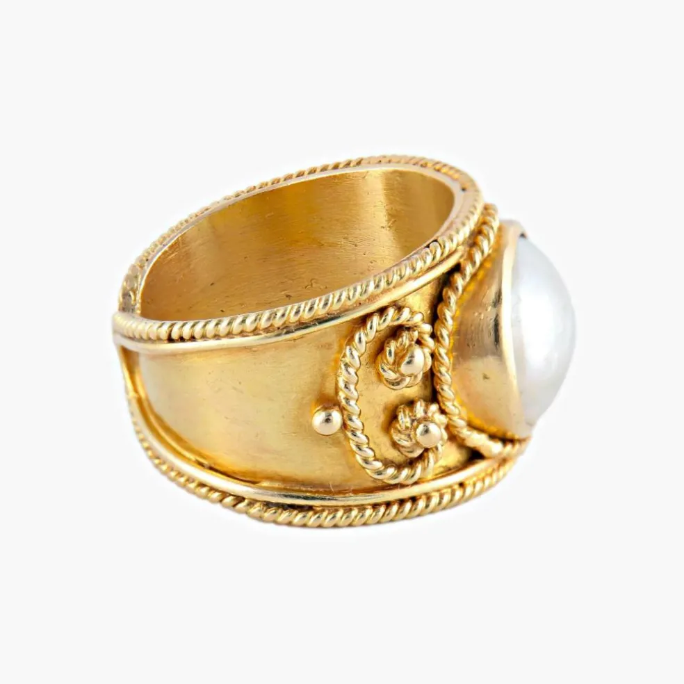 BAGUE « SULTAN » OR & NACRE