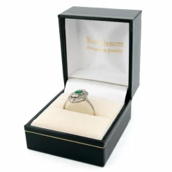 Bague taille marquise diamant émeraude platine