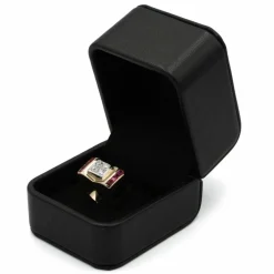 Bague TANK - Or jaune diamants et rubis