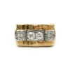 Bague Tank - Or jaune platine et diamants