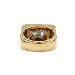 Bague Tank - Or jaune platine et diamants