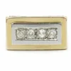 Bague Tank - Or, Platine & Diamants