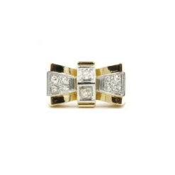 Bague TANK - Or, Platine & diamants
