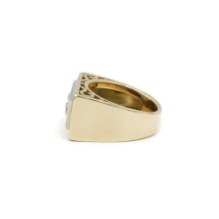 Bague Tank - Or, Platine & Diamants