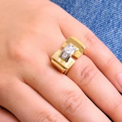 Bague Tank 2 ors Diamants
