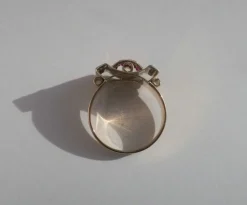 Bague Tank Art Déco diamants rubis or platine