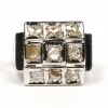 Bague "tank" Art Déco en or blanc sertie de diamants