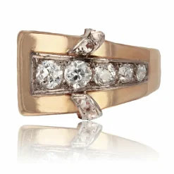 Bague tank asymétrique diamants
