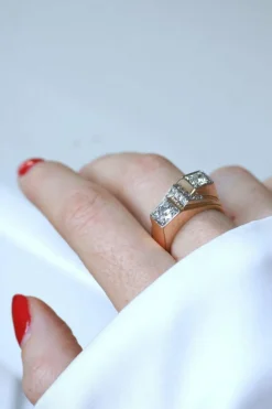Bague Tank Asymétrique Diamants 1,20 Cts