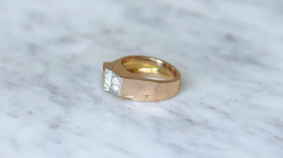 Bague Tank Asymétrique Diamants 1,20 Cts