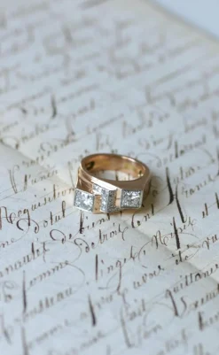 Bague Tank Asymétrique Diamants 1,20 Cts