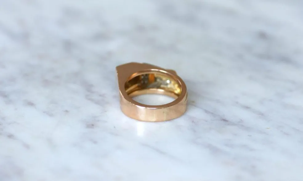 Bague Tank Asymétrique Diamants 1,20 Cts