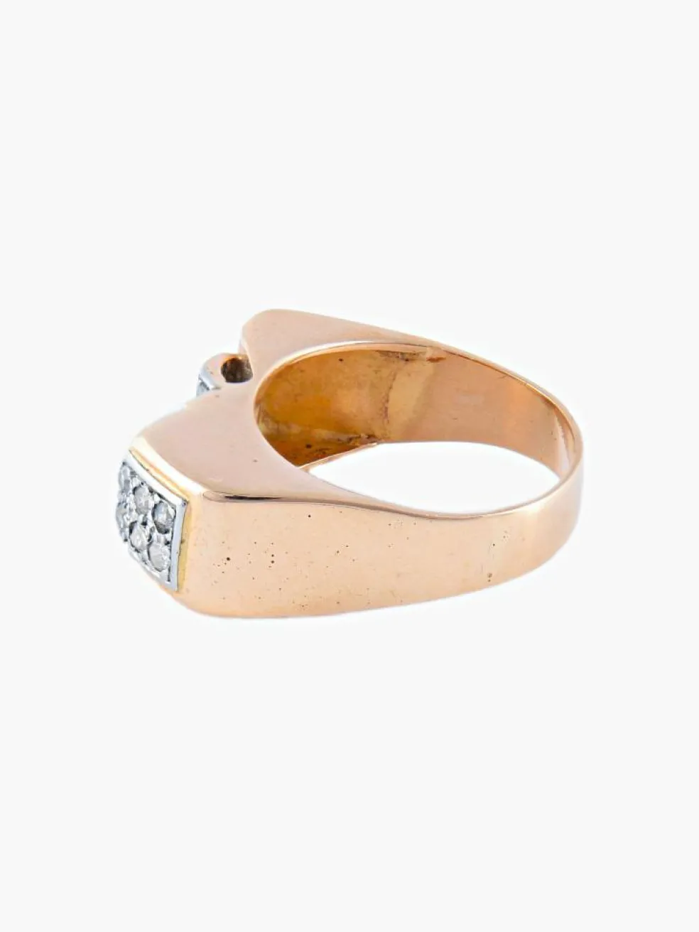Bague Tank Asymétrique Or Jaune Diamants