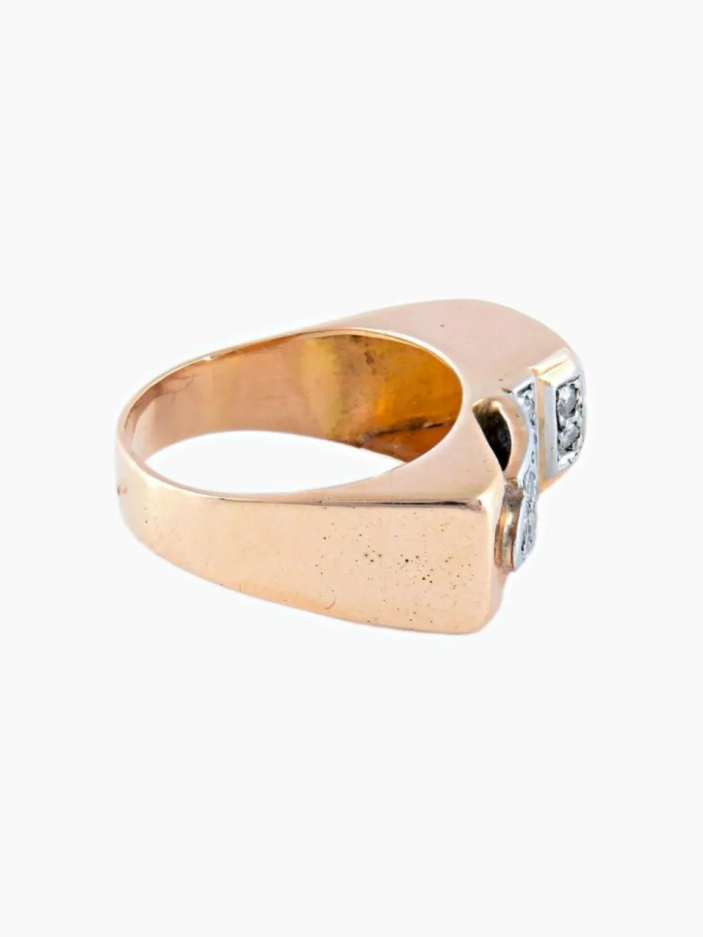 Bague Tank Asymétrique Or Jaune Diamants