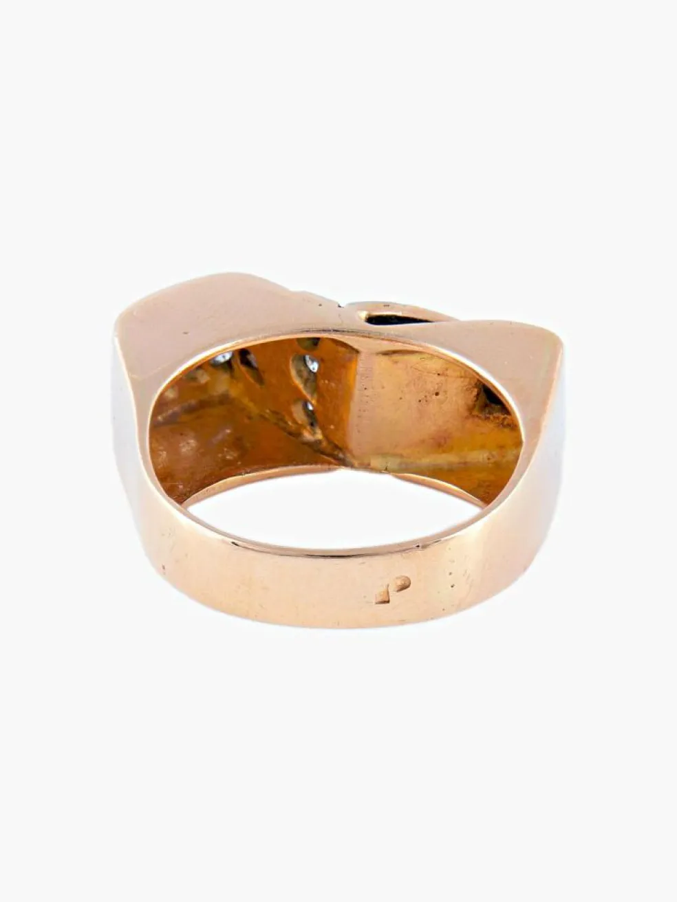 Bague Tank Asymétrique Or Jaune Diamants