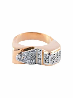 Bague Tank Asymétrique Or Jaune Diamants