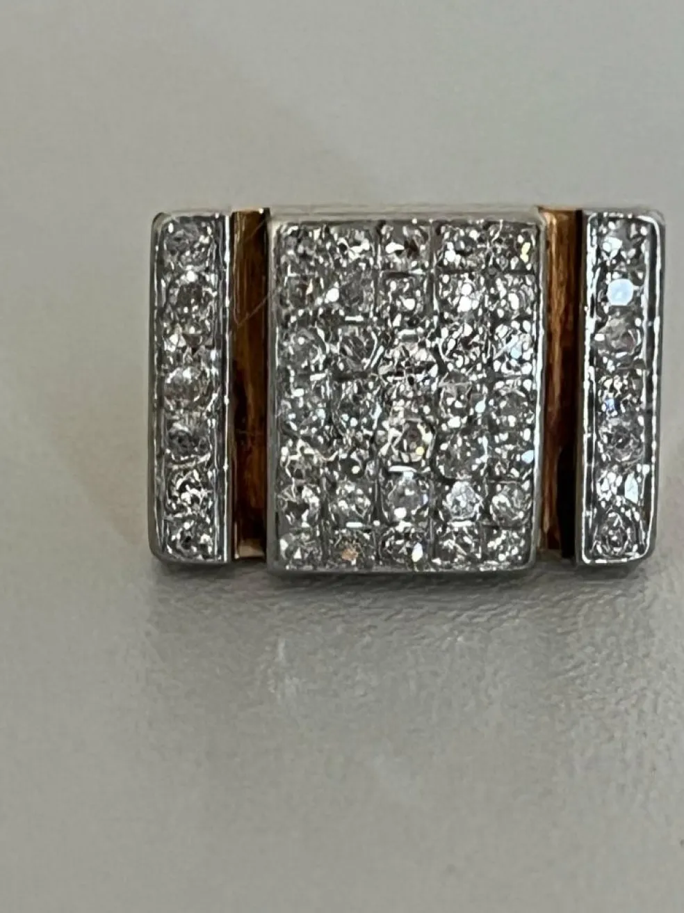Bague Tank Chevalière Or Jaune Diamants 1,30 ct