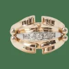 Bague tank des années 40 en or rose et diamants