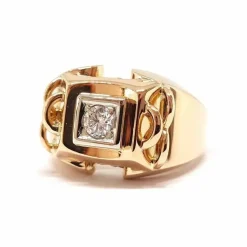 Bague Tank diamant or jaune