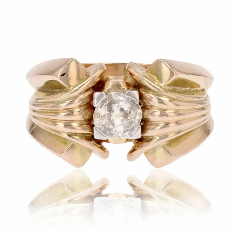 Bague tank diamant rétro