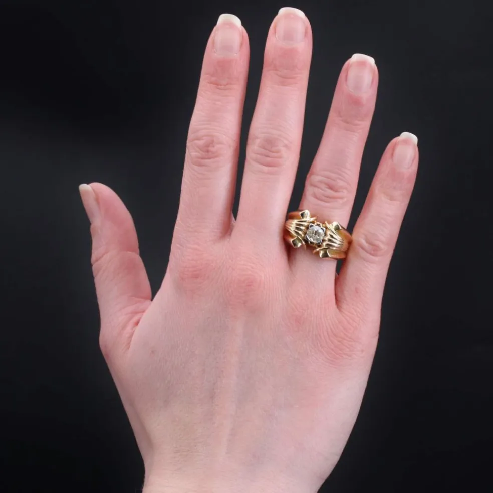 Bague tank diamant rétro