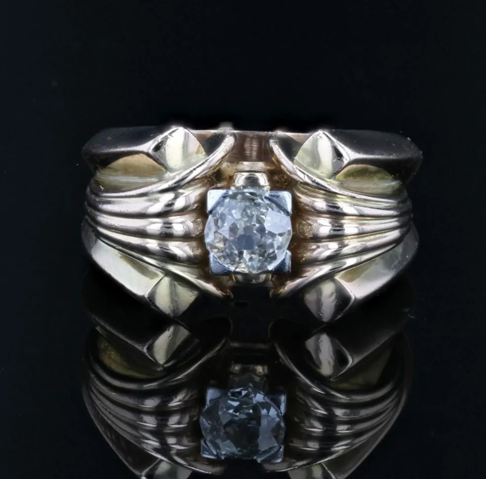 Bague tank diamant rétro