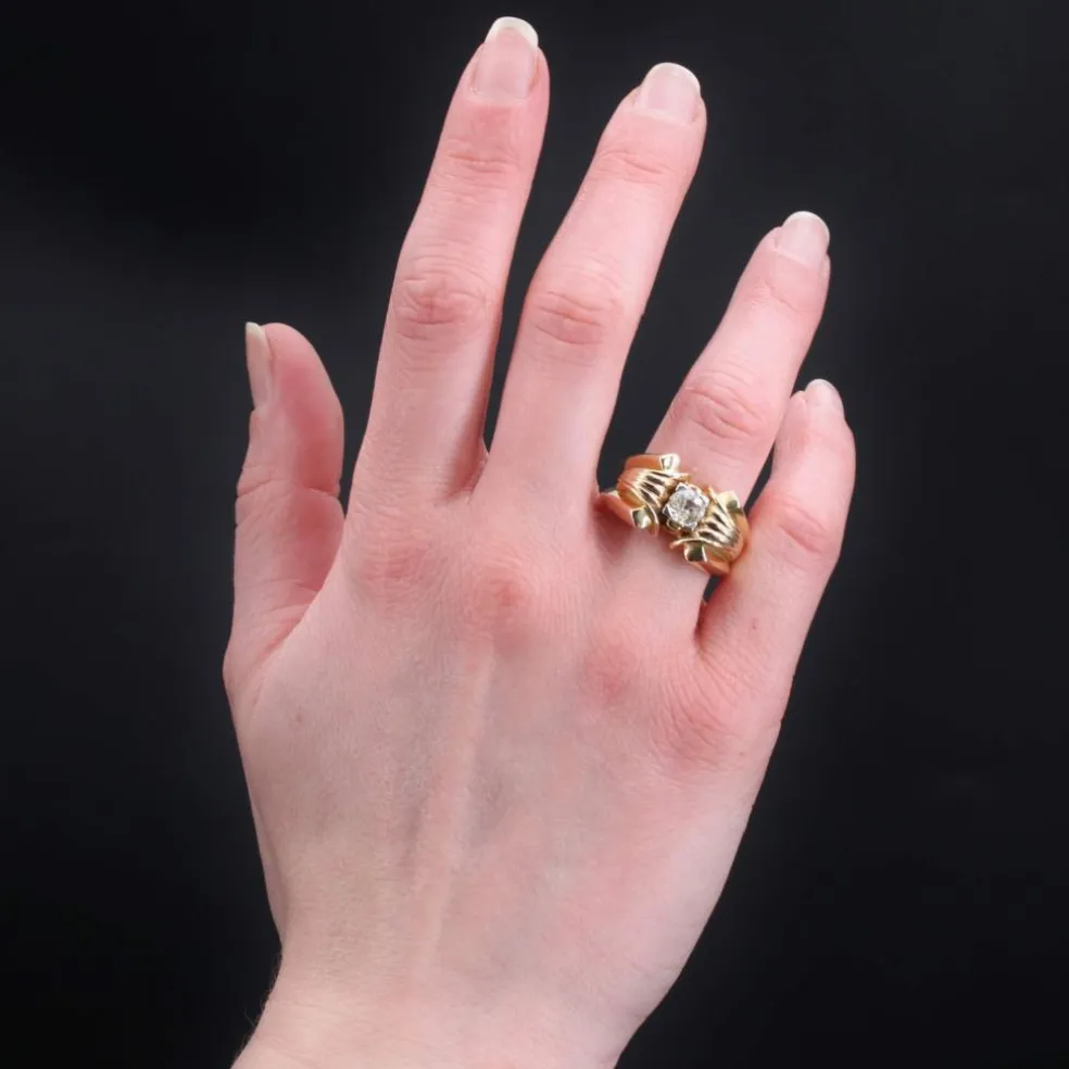 Bague tank diamant rétro