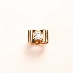Bague Tank diamant solitaire or rose