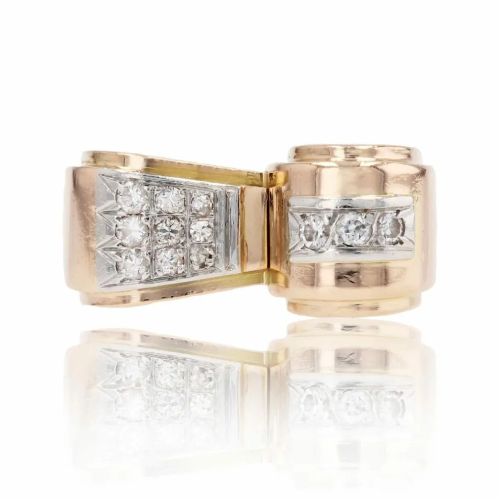 Bague tank diamants asymétrique
