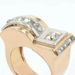 Bague tank diamants asymétrique