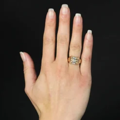 Bague tank diamants dôme