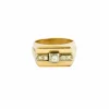 Bague Tank diamants or jaune et platine