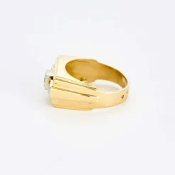 Bague Tank diamants or jaune et platine