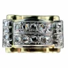 Bague Tank d'époque 1940/50 deux ors diamants