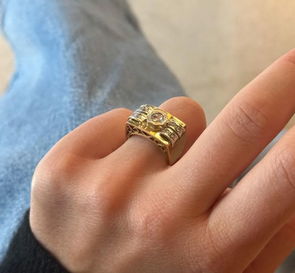 Bague Tank en diamant vers 1940
