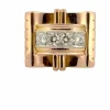 Bague tank en or 18 carats et diamants