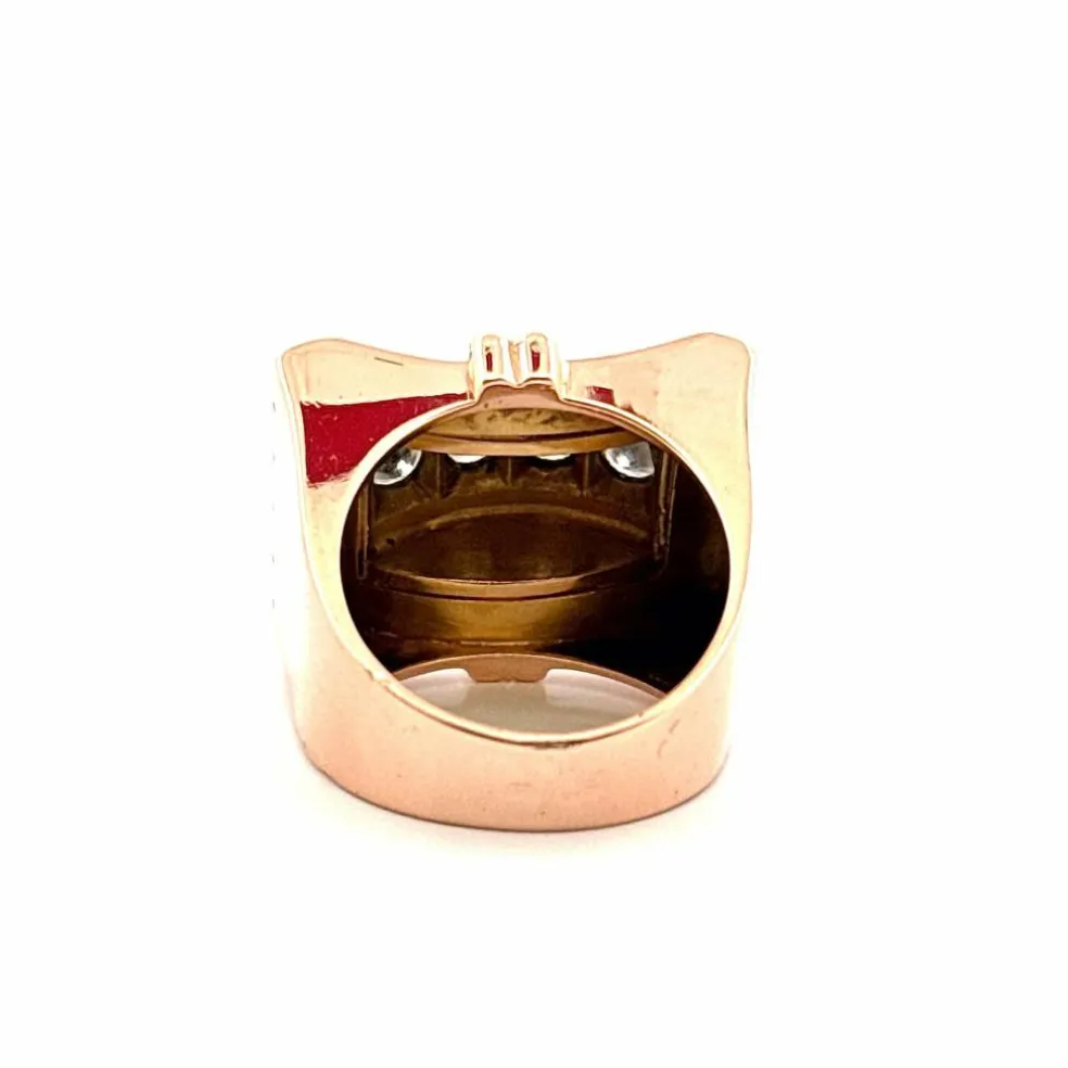 Bague tank en or 18 carats et diamants
