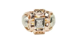Bague Tank en or bicolore et diamants