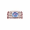 Bague Tank en or blanc saphir et diamants