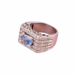 Bague Tank en or blanc saphir et diamants