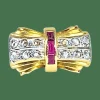 Bague Tank en or jaune 18 carats et diamants, vers 1930/1940