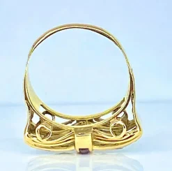 Bague Tank en or jaune 18 carats et diamants, vers 1930/1940