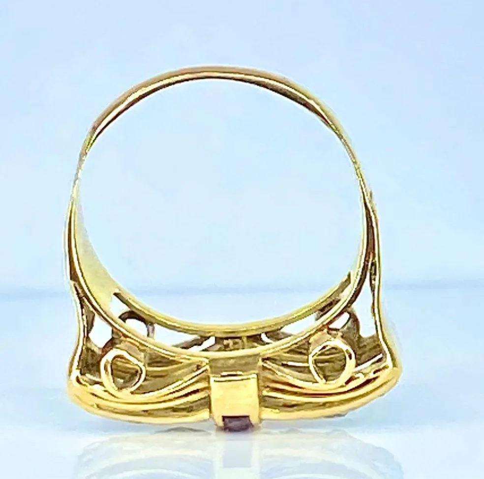 Bague Tank en or jaune 18 carats et diamants, vers 1930/1940