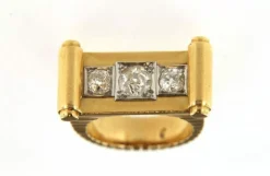 Bague Tank en Or jaune, diamant